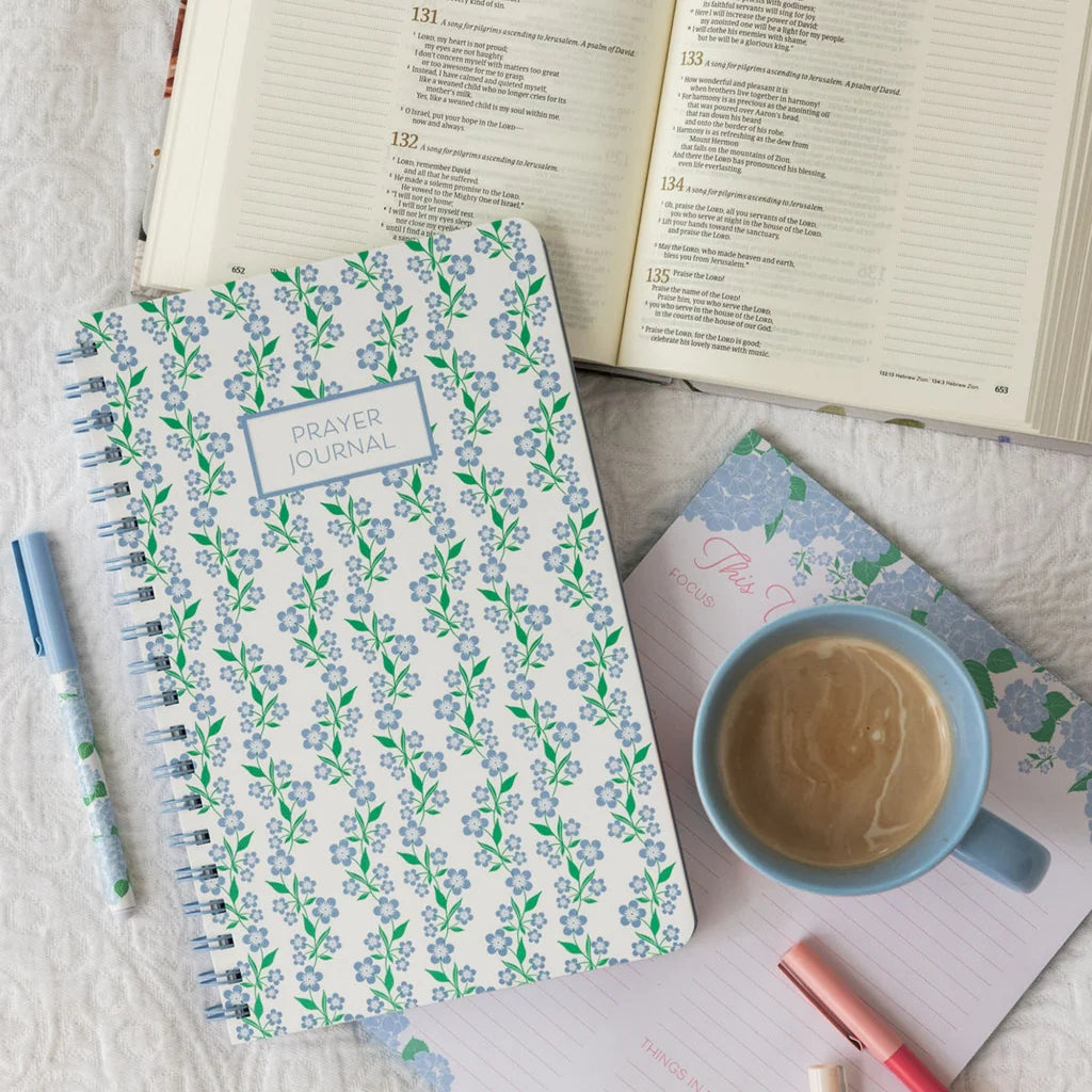 Prayer Journal, Blue Floral