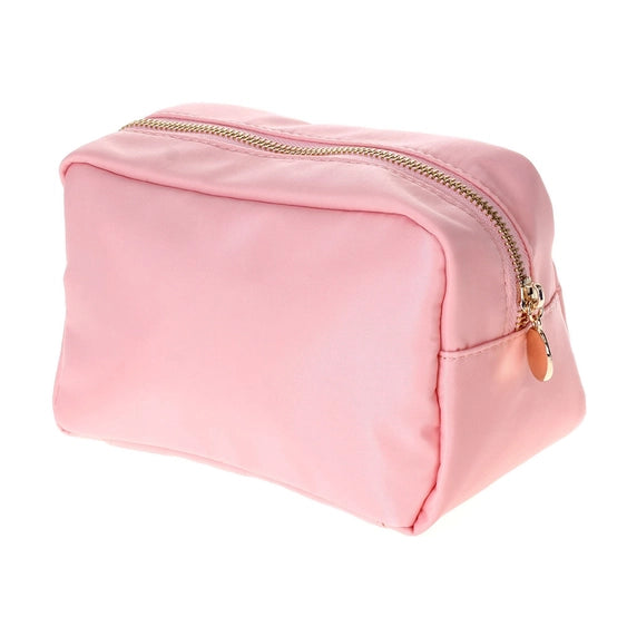 Emma Round Zippered Nylon Cosmetic Pouch Bag