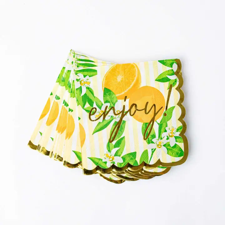 Orange Blossom Paper Beverage Napkin Packs