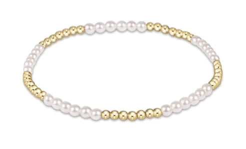 Classic Blissful Pattern 2.5MM Bead Bracelet - 3mm Pearl
