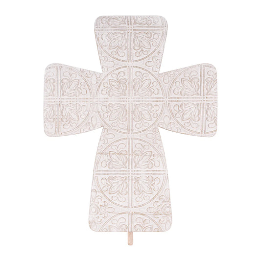 Embossed White Cross Topper