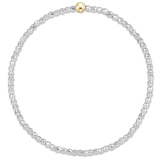 Hope Unwritten Bright Silver Faceted Hematite 2mm Bead Bracelet
