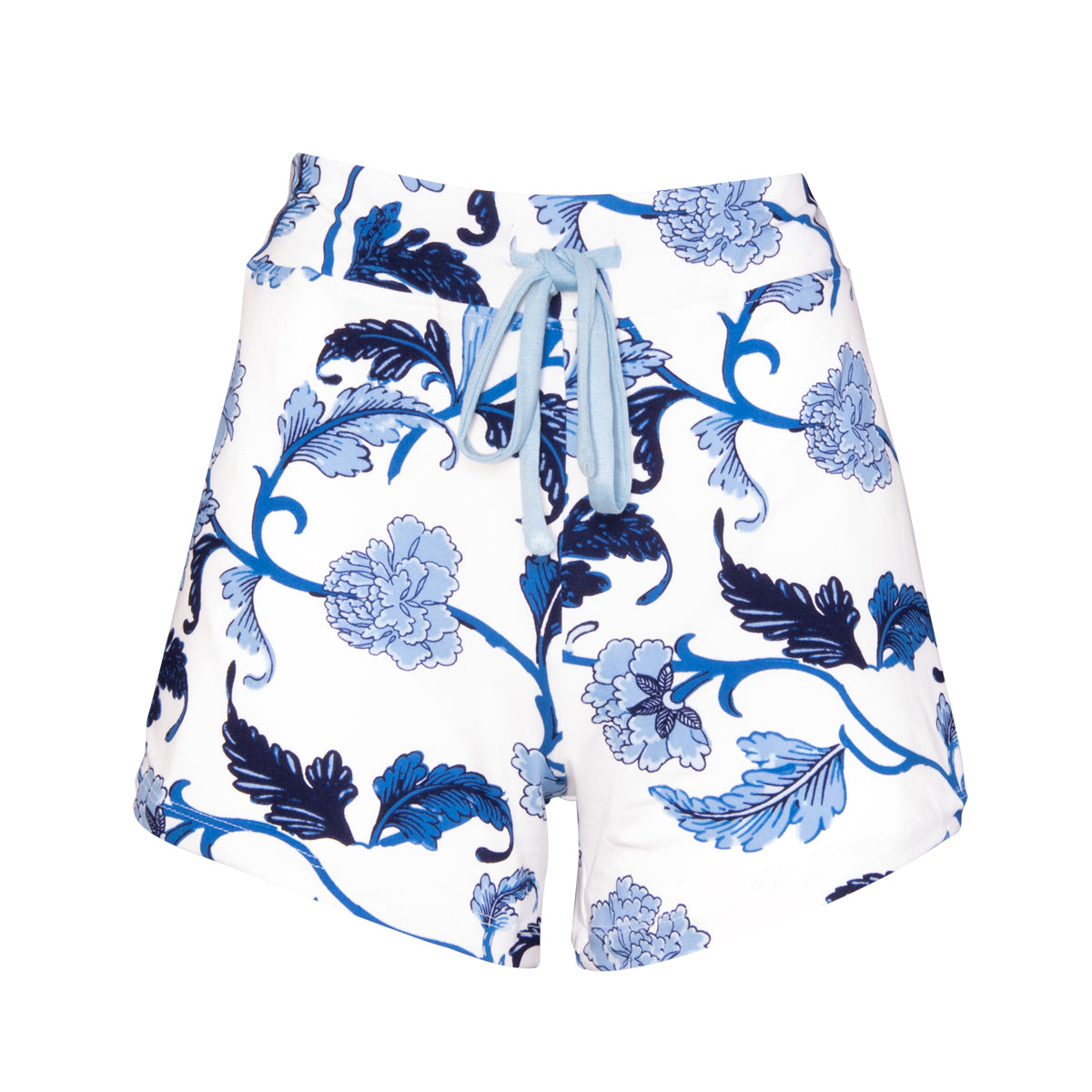 Blue Acanthus Leaf Pajama Shorts