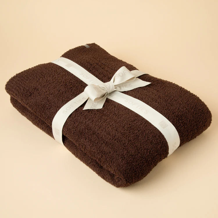 50" x 70" Solid Rib Marshmallow Blanket-Espresso