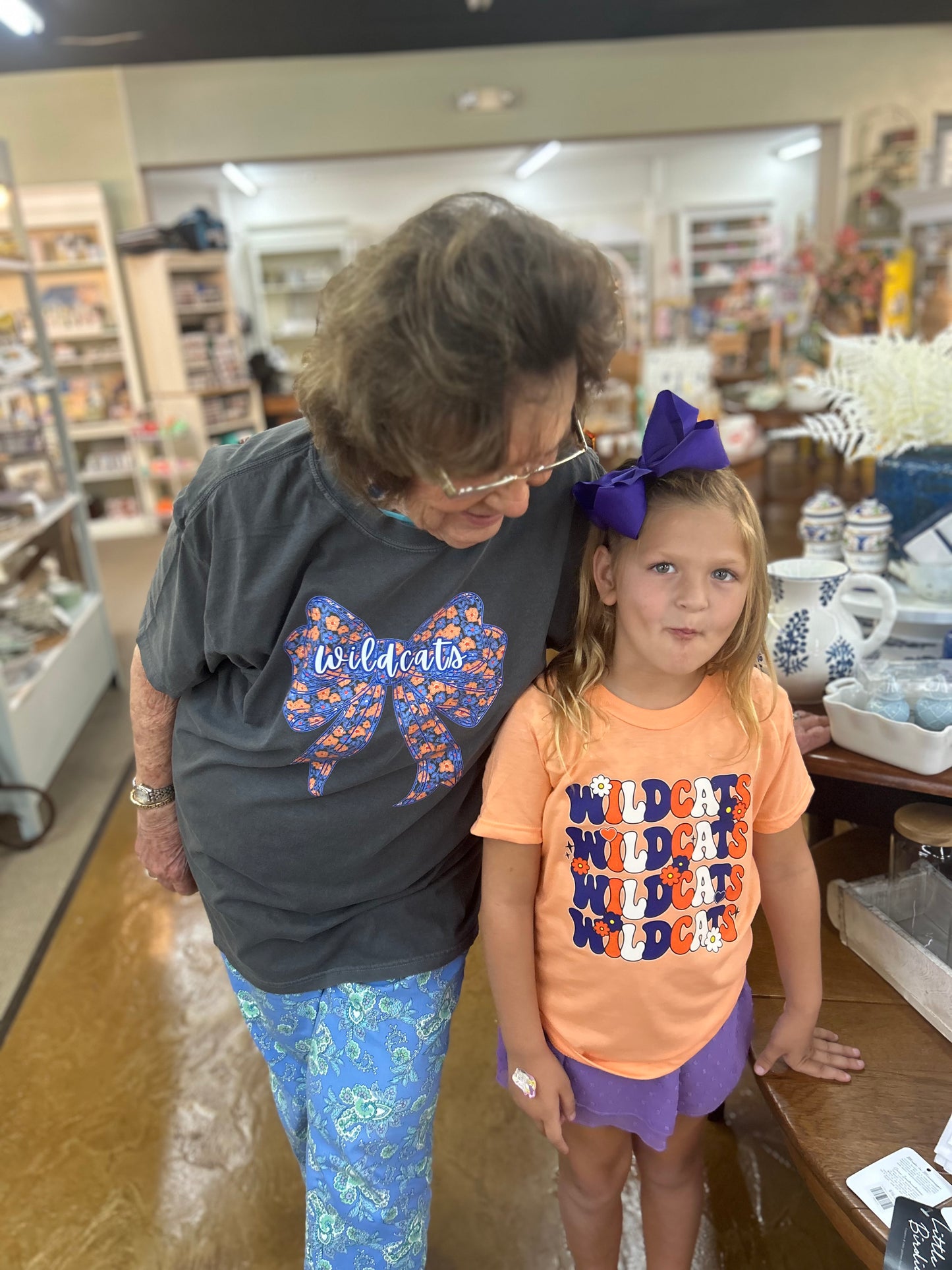 Wildcats Floral Bow T-Shirt