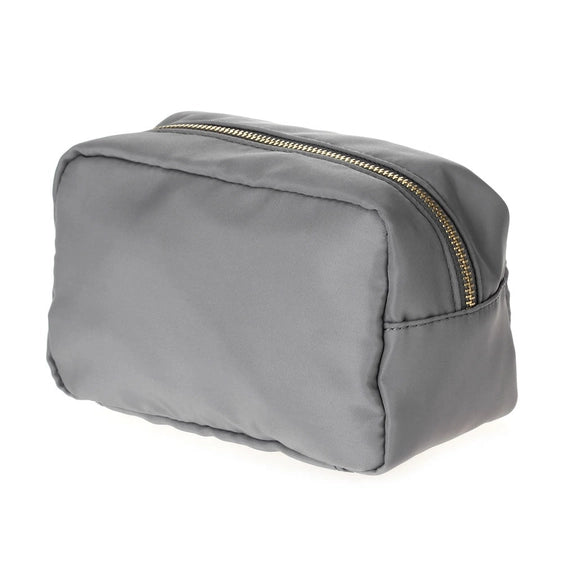 Emma Round Zippered Nylon Cosmetic Pouch Bag