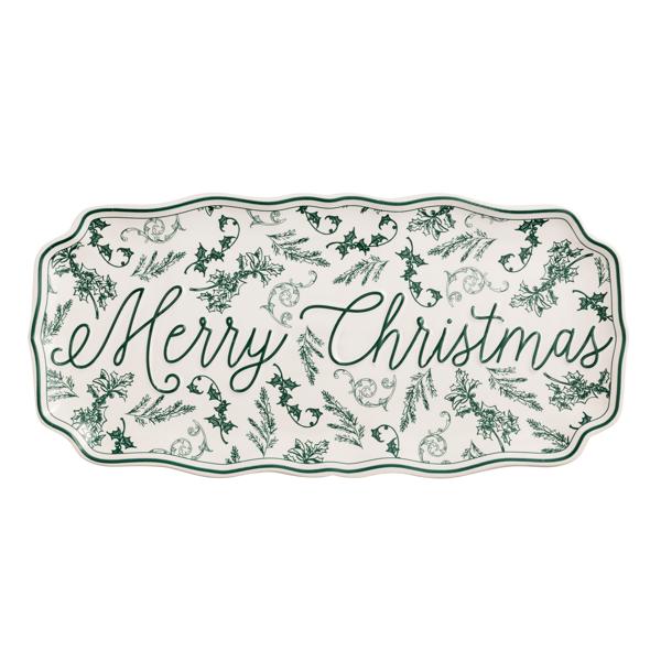 Merry Green Toile Tray