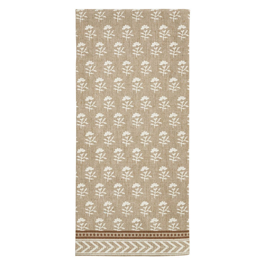 Blooms Neutral Flower Pattern Towel