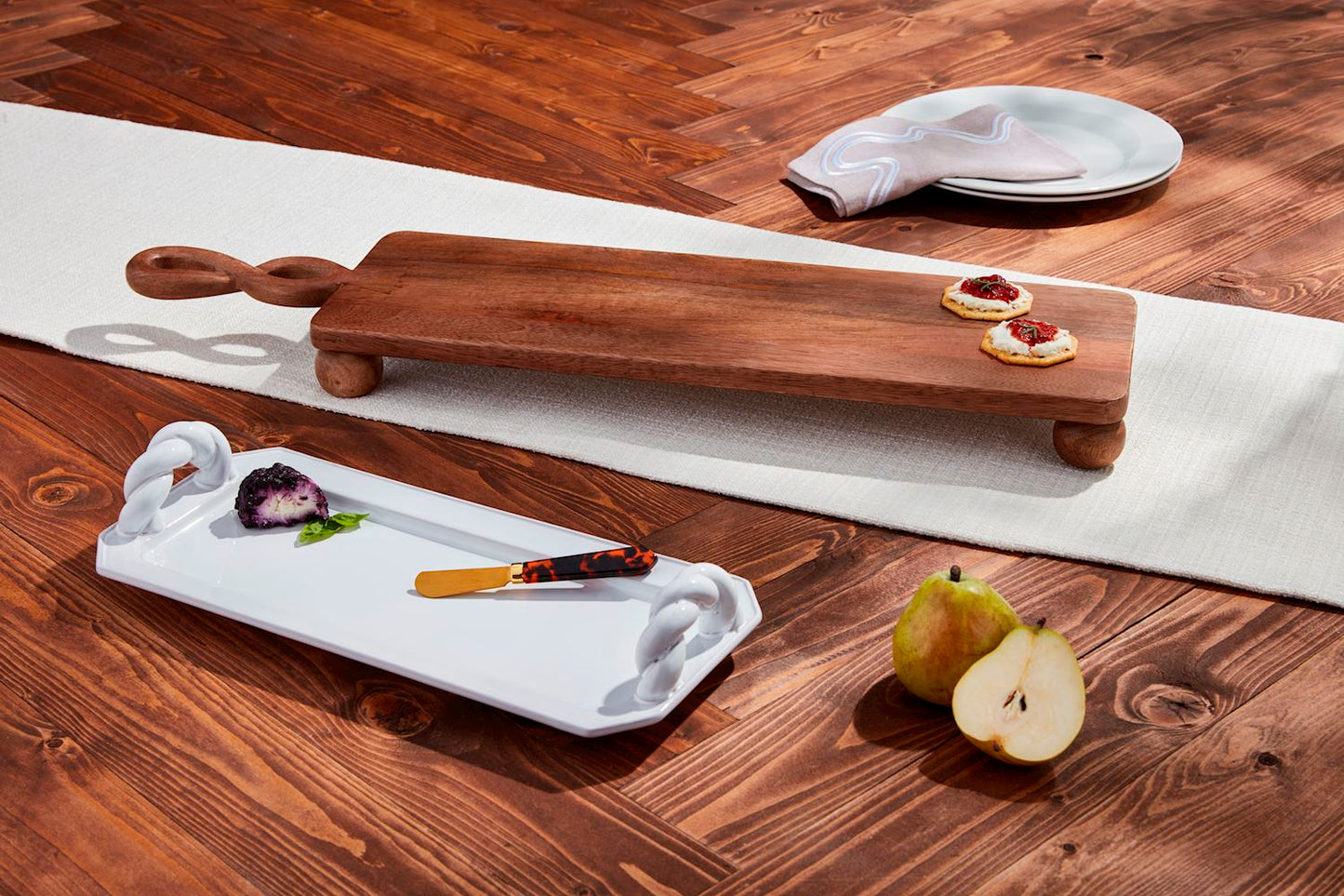 Twisted Handle Footed Board