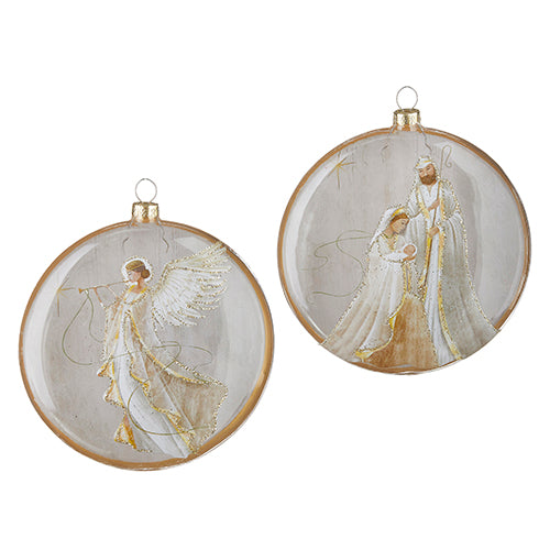 5" Holy Family & Angel Disc Ornament