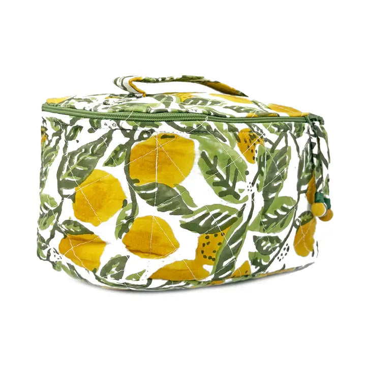 Large Cosmetics Case - Block Printed Cotton