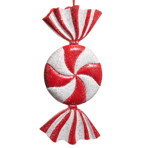 21" Red and White Candy Ornament