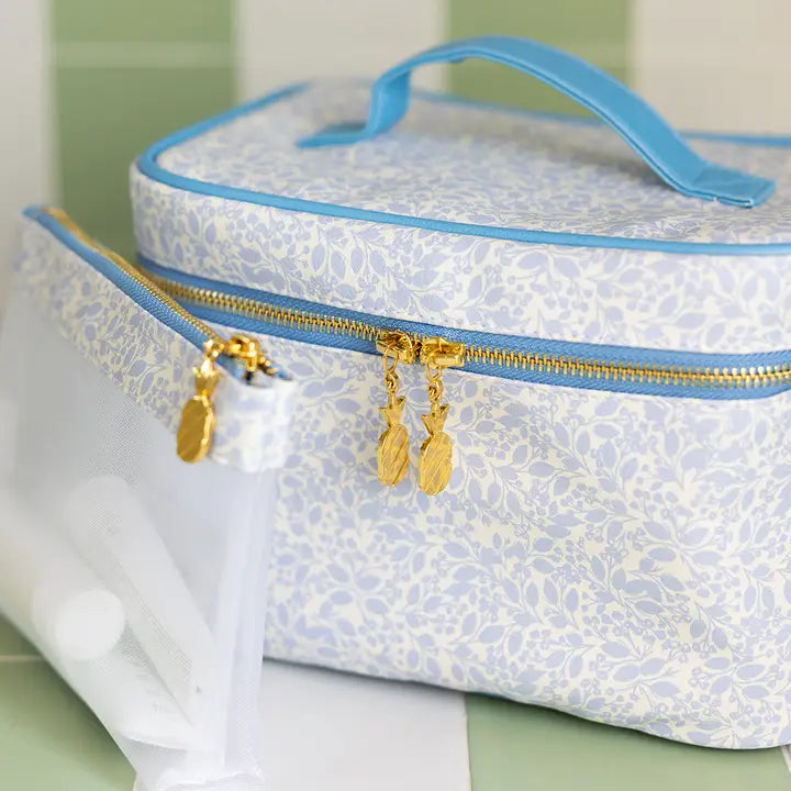 Leatherette Train Case Set - Misty Meadow