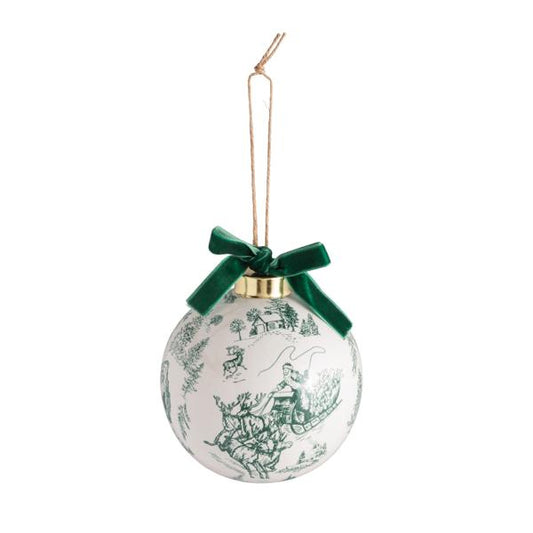Merry Toile Ball Ornament