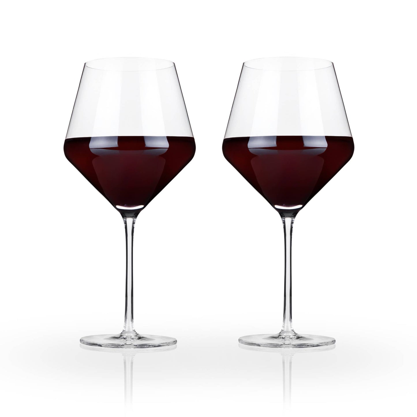 Raye™ Angled Crystal Burgundy Glasses Set of 2