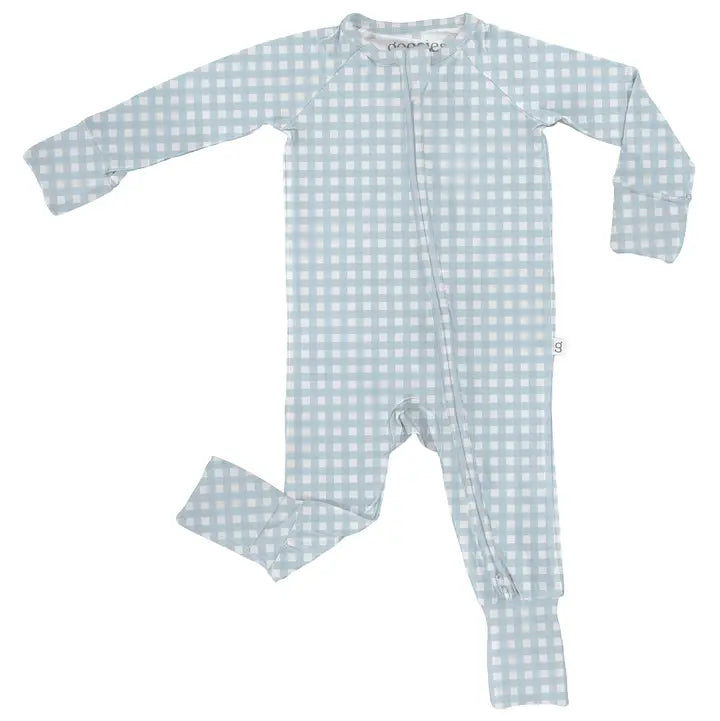Longsleeve Zip Pajama Gingham in Cottage