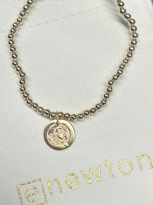 Ecollegiate Classic Gold 3mm Bracelet- FSU