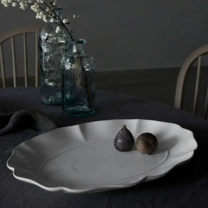 Rosa White Large Oval Platter