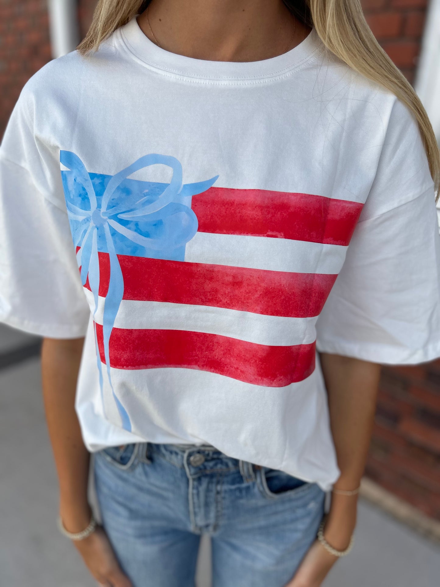 Flag Bow Graphic Tee