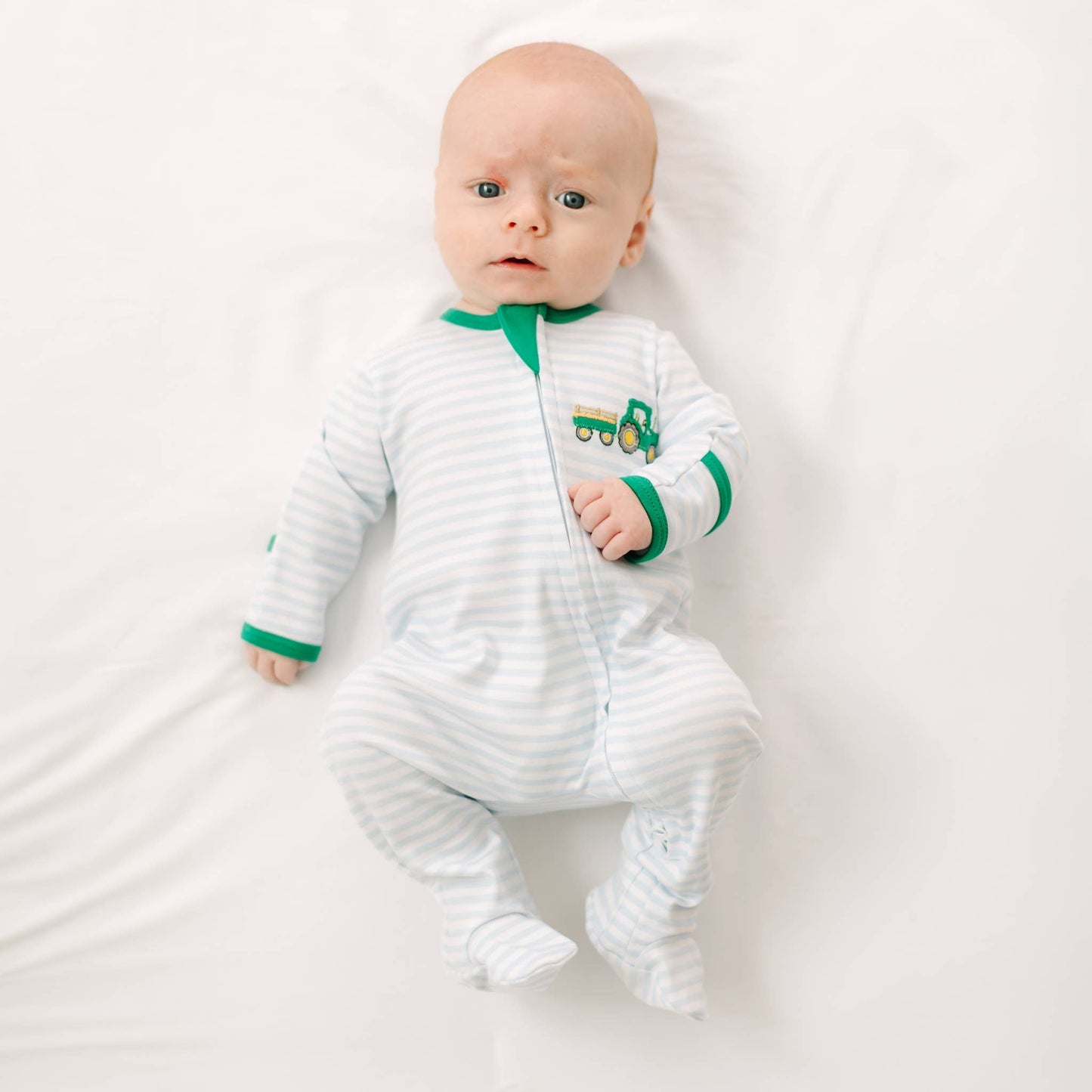 Little Farmer Applique Zip Footie - Months