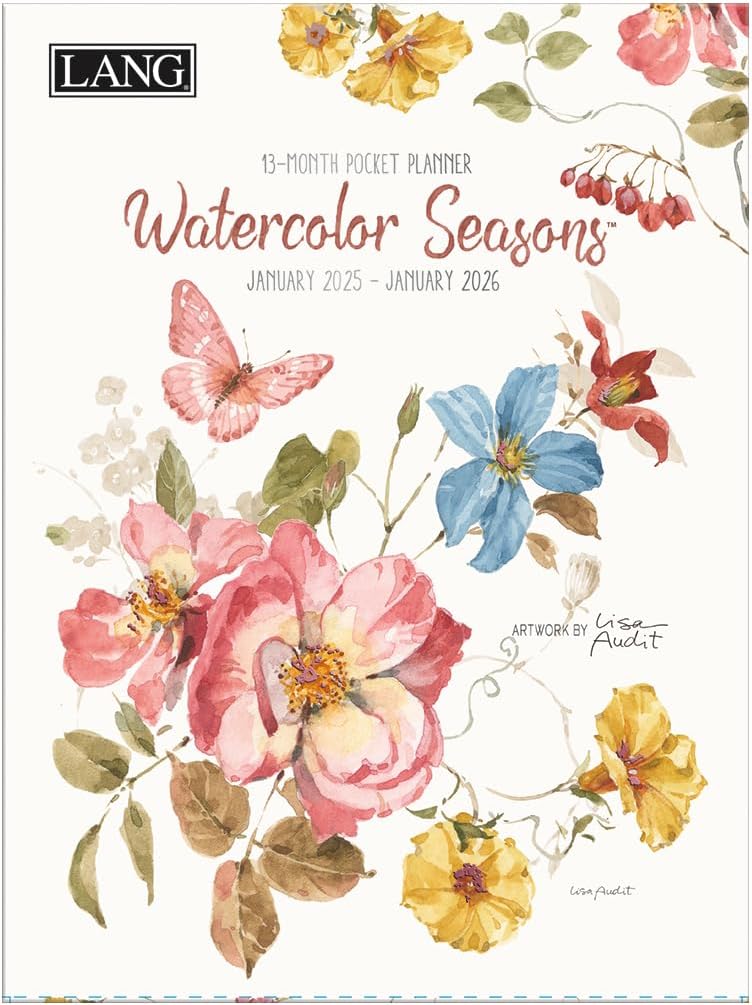 Watercolor Seasons 2025 Pocket Calendar