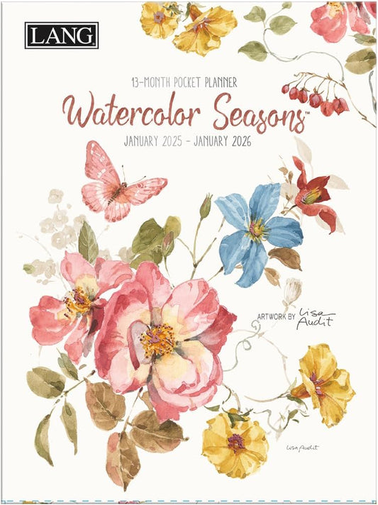 Watercolor Seasons 2025 Pocket Calendar