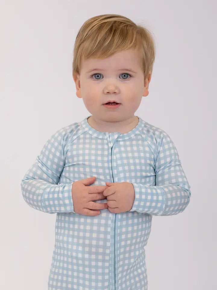 Longsleeve Zip Pajama Gingham in Cottage