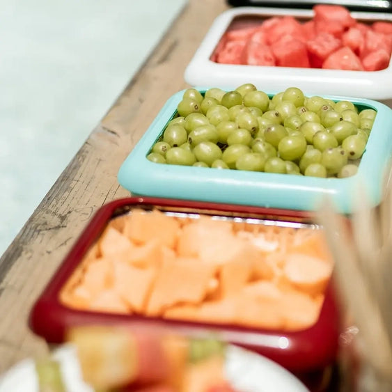 Fancy Panz 8x8 w/Lid & Serving Spoon Denim Blue