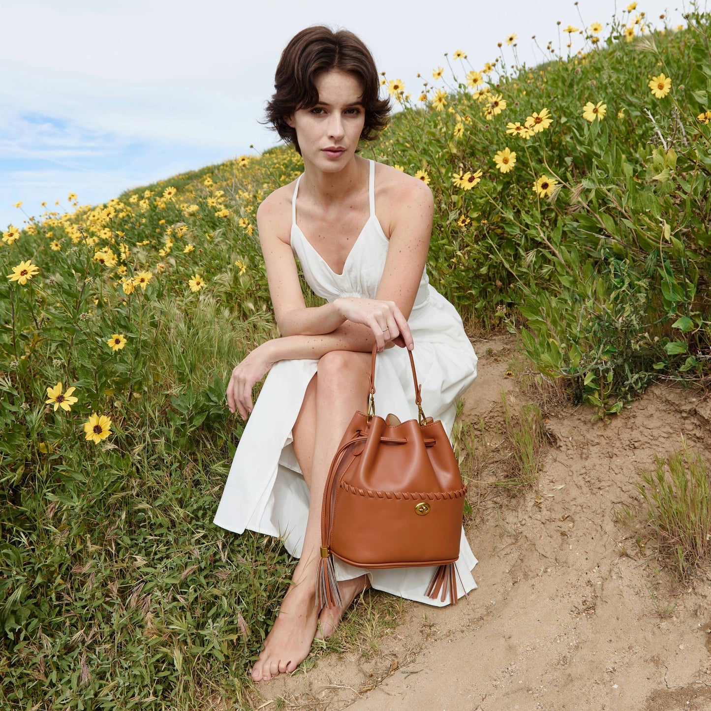 Janae Saddle Recycled Vegan Leather Top Handle Bag
