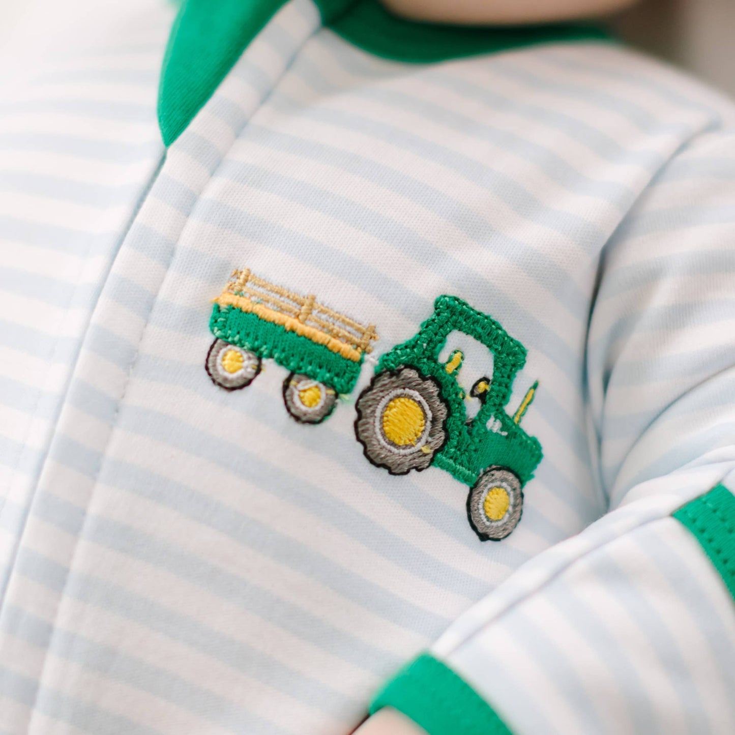 Little Farmer Applique Zip Footie - Months