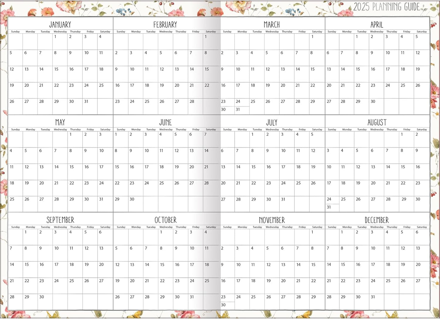 Watercolor Seasons 2025 Pocket Calendar