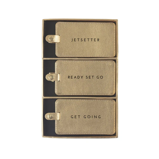 Gold Jetsetter Luggage Tag Set