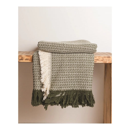 Zig Zag Green Throw Blanket