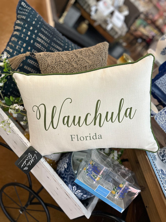 Curly Script Wauchula Pillow & Piping