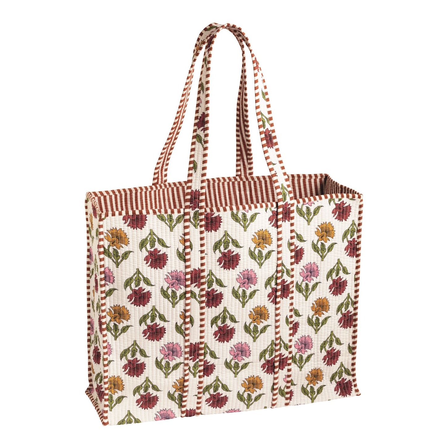 Harvest Block Print Tote White