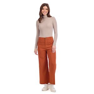 Jake Wide Leg Pant-Rust Orange Medium