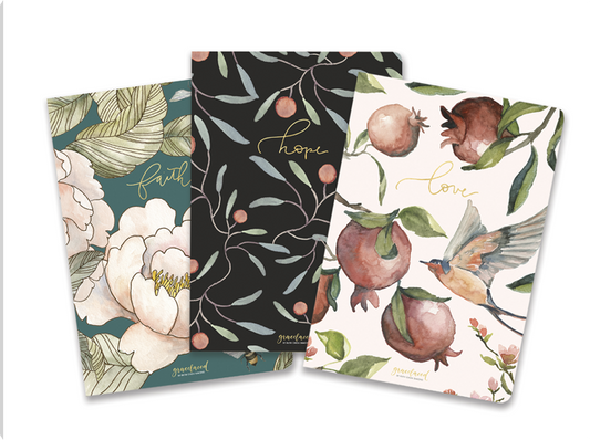 GraceLaced Lined Notebooks Set of 3: