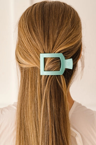 Totally Turquoise Small Flat Square Hair Clip