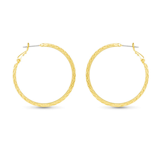 Gold Leilani Polished Braided Large Hoop Gold