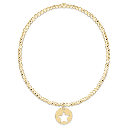 Classic Gold 2mm Bracelet - Star Small Gold Disc