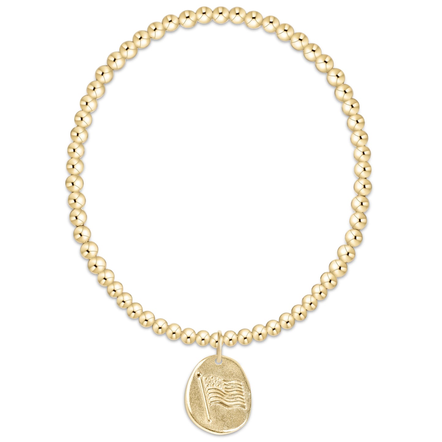 Classic Gold 3mm Bracelet- Inspire America Gold Disc