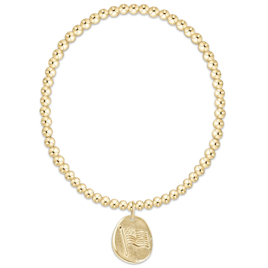 Classic Gold 3mm Bracelet- Inspire America Gold Disc