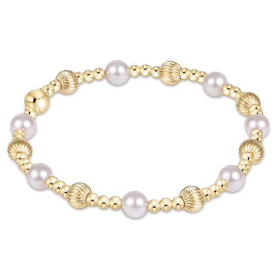 Dignity Sincerity Gold 5mm Bracelet- Pearl