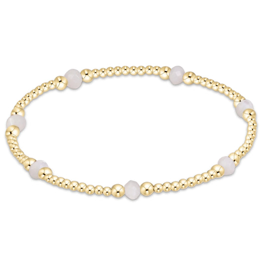 Purpose Gemstone 4mm Bracelet- Mother of Pearl