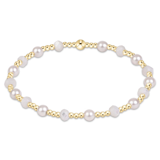 Sincerity Gemstone & Pearl 4mm Bracelet- Mother of Pearl