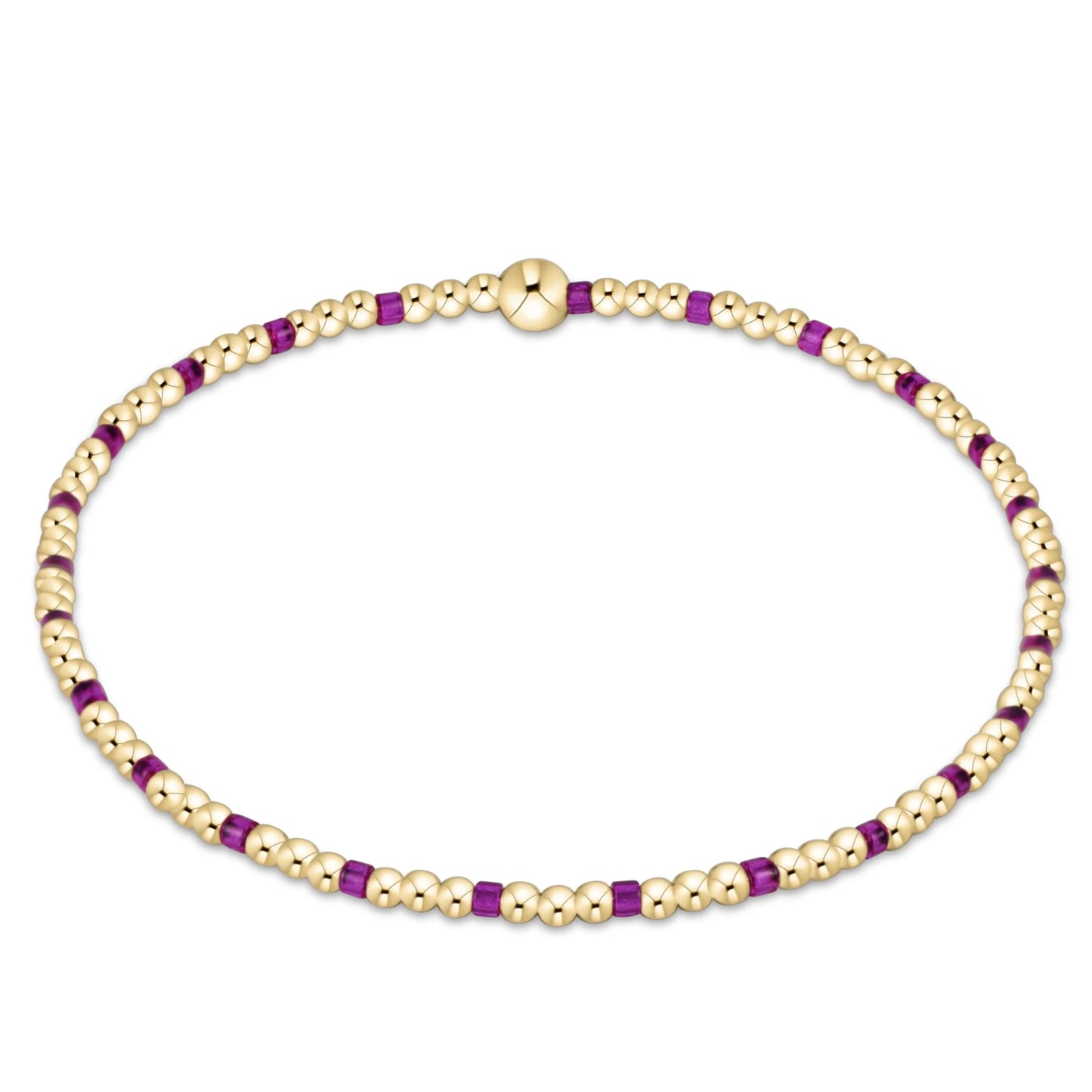 Hope Sincerity Pattern 2mm Bead Bracelet- Fuchsia