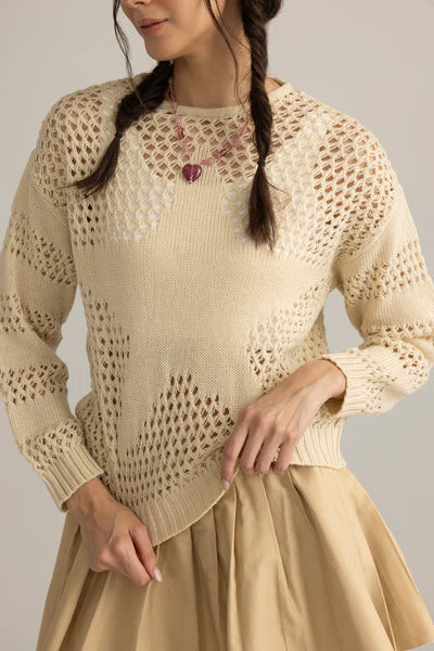 Midnight Mesa Knitted Sweater in Brown