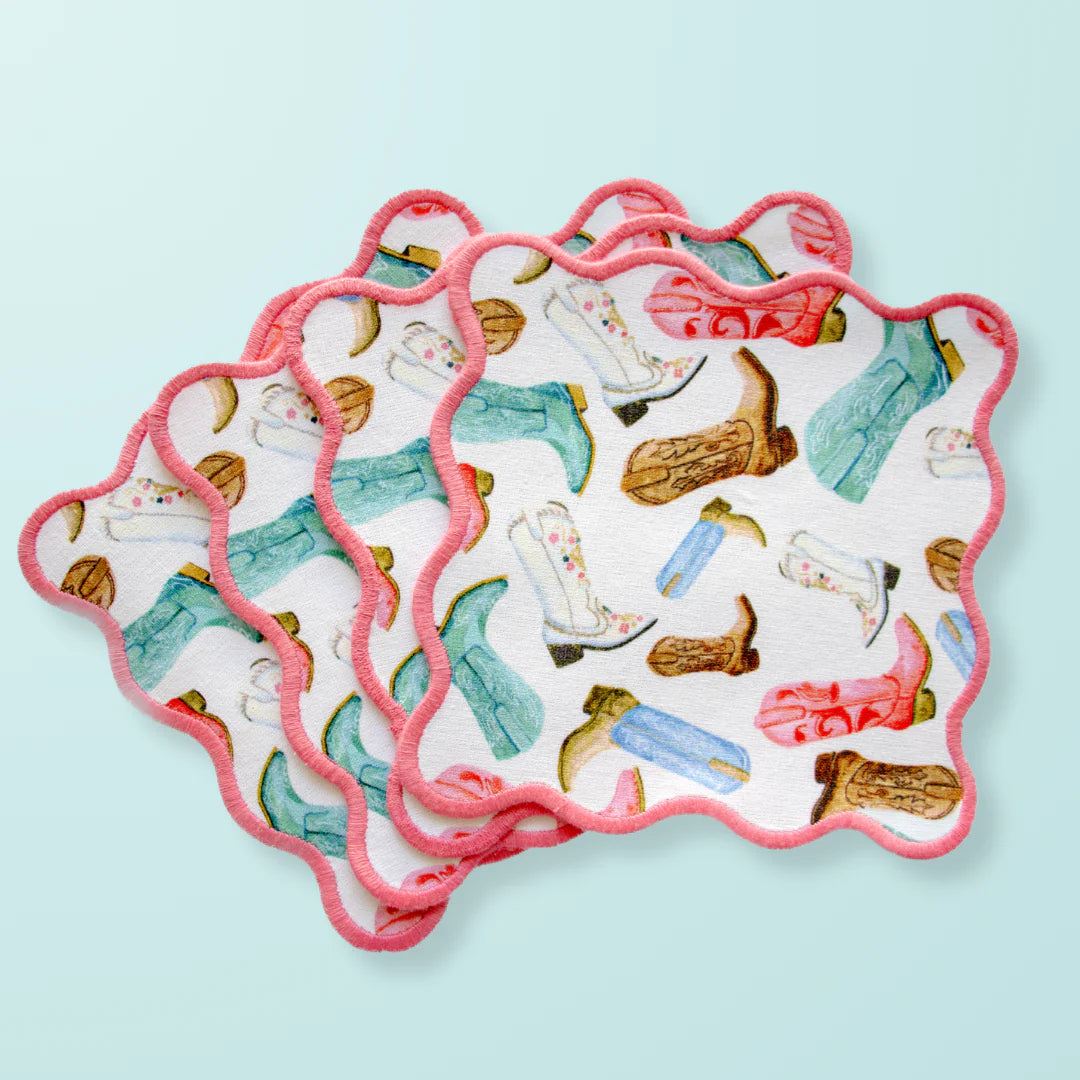 Colorful Cowboy Boots Cocktail Squares