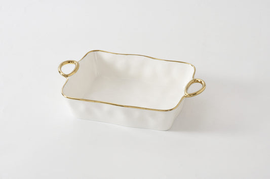 Rectangular Baking Dish Golden Handles