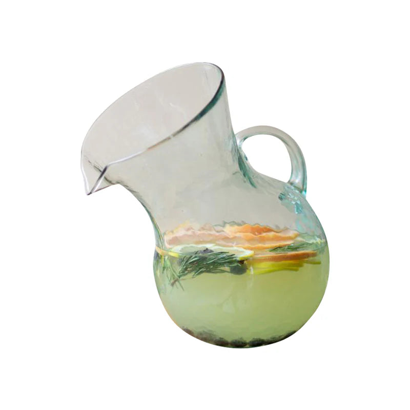 Large Glass Tilted Pitcher
